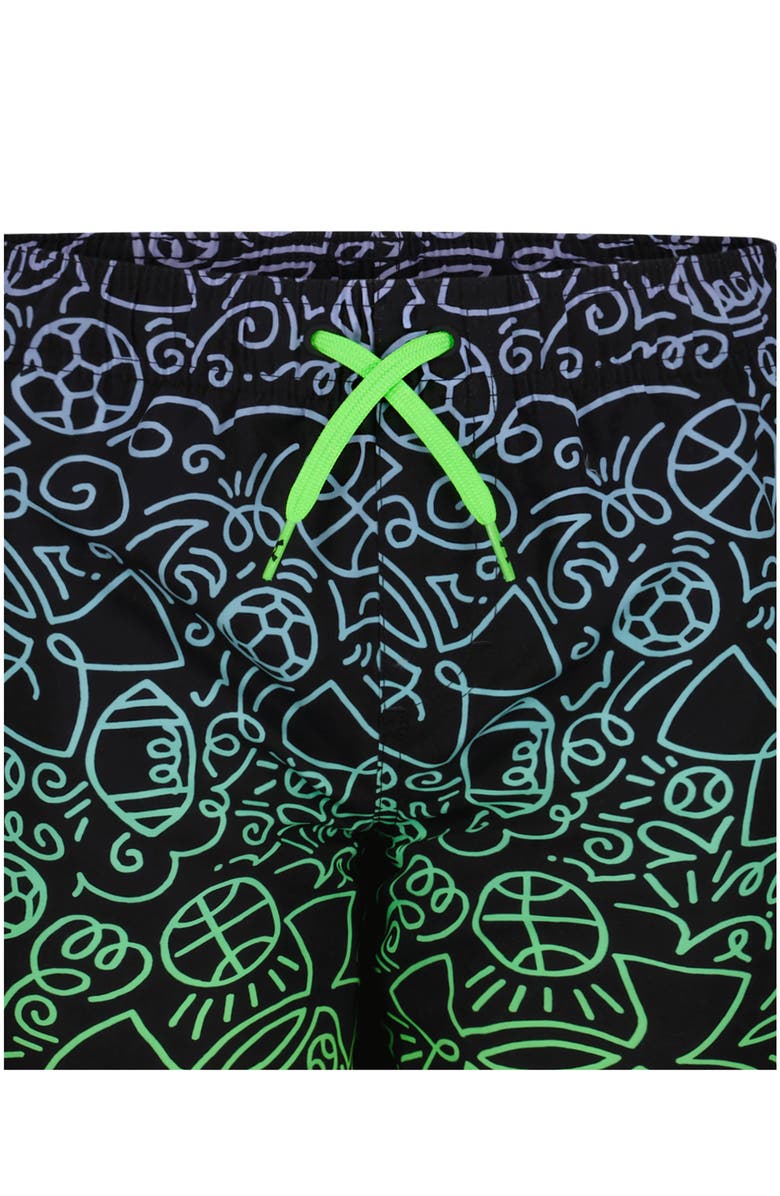 Under Armour Kids' Doodle Energy Volley Swim Trunks, Alternate, color, Black