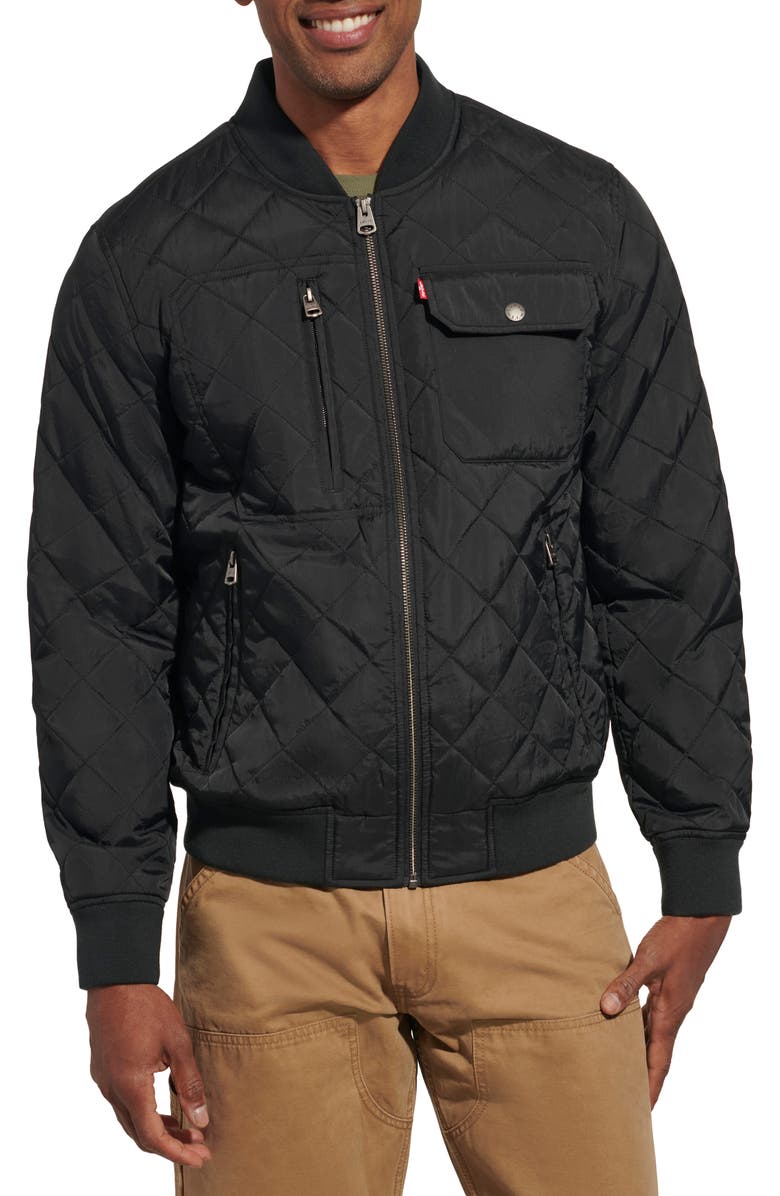 Levi's Quilted Nylon Bomber Jacket, Main, color, 