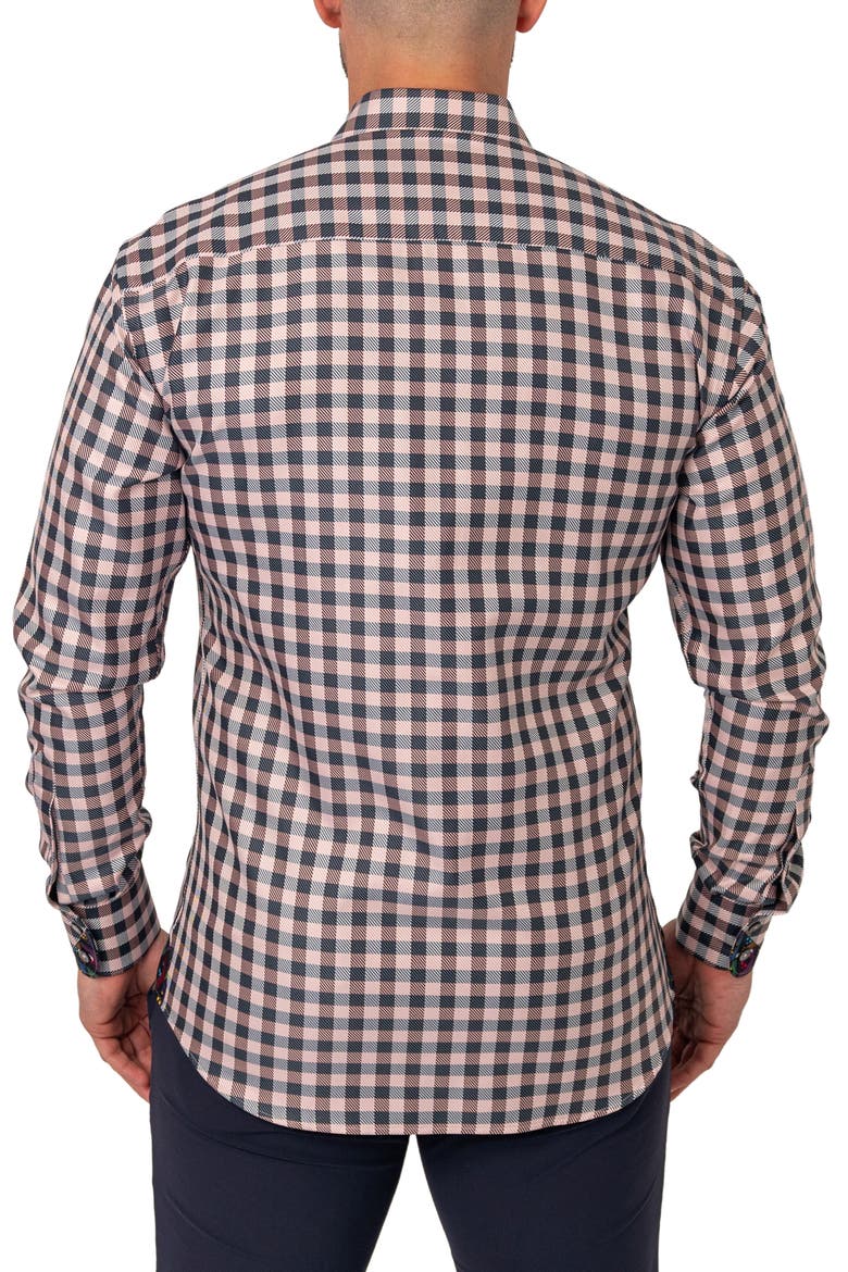 Einstein Squares White Regular Fit Plaid Button-Up Shirt, Alternate, color, WHITE