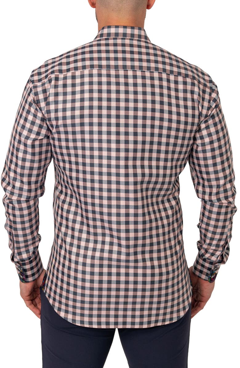 Maceoo Einstein Squares White Regular Fit Plaid Button-Up Shirt, Alternate, color, 