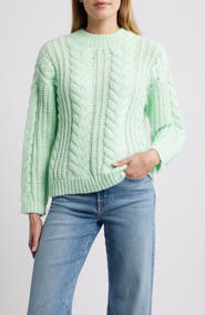 CITY BLUES Cable Knit Sweater