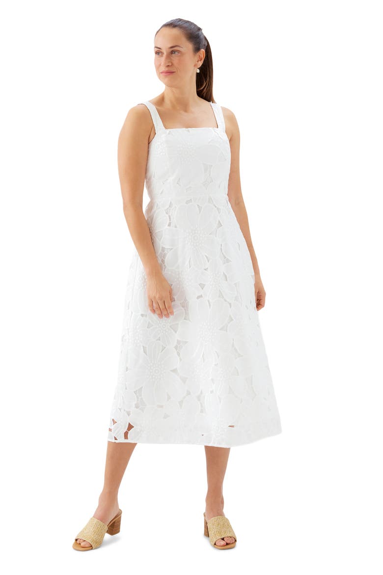 Embroidered Cutout Sundress, Alternate, color, OFF WHITE