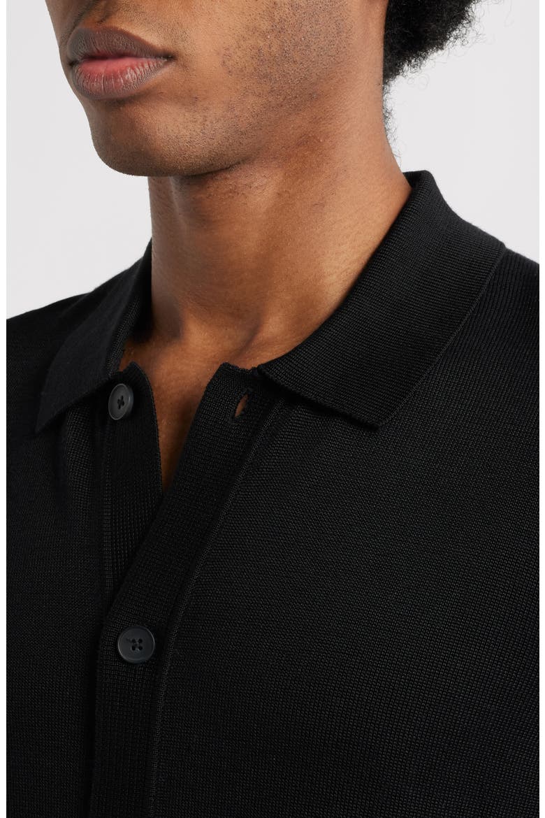 Short Sleeve Button-Up Cardigan, Alternate, color, BLACK