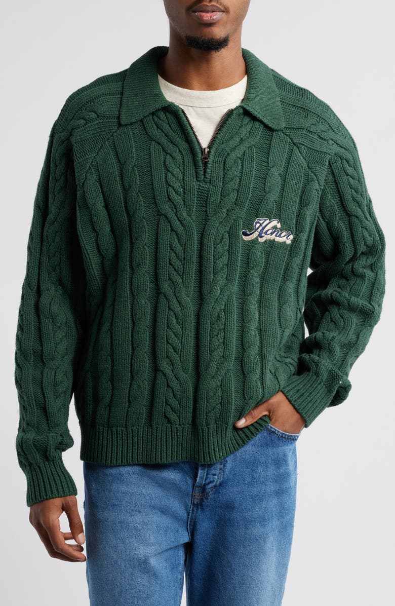 HONOR THE GIFT Leisure Half Zip Cable Sweater, Main, color, 