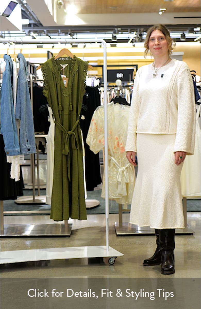 Aria Embroidered Eyelet Trim Cotton Blend Midi Dress, sales video thumbnail