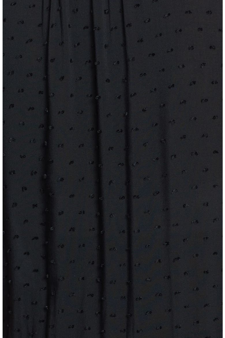 Swiss Dot Split Neck Dress, Alternate, color, BLACK