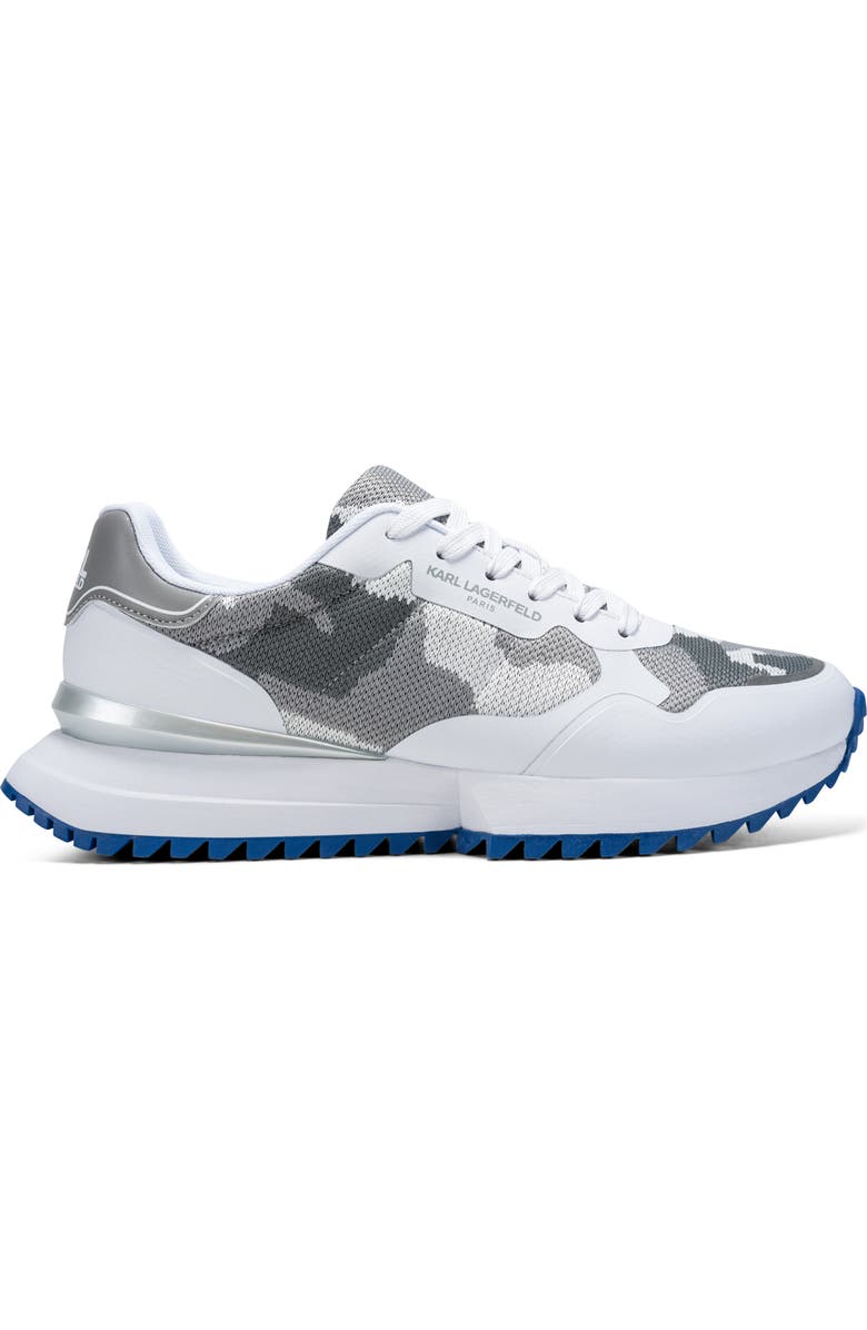 KARL LAGERFELD PARIS Calixte Mixed Media Sneaker, Alternate, color, White