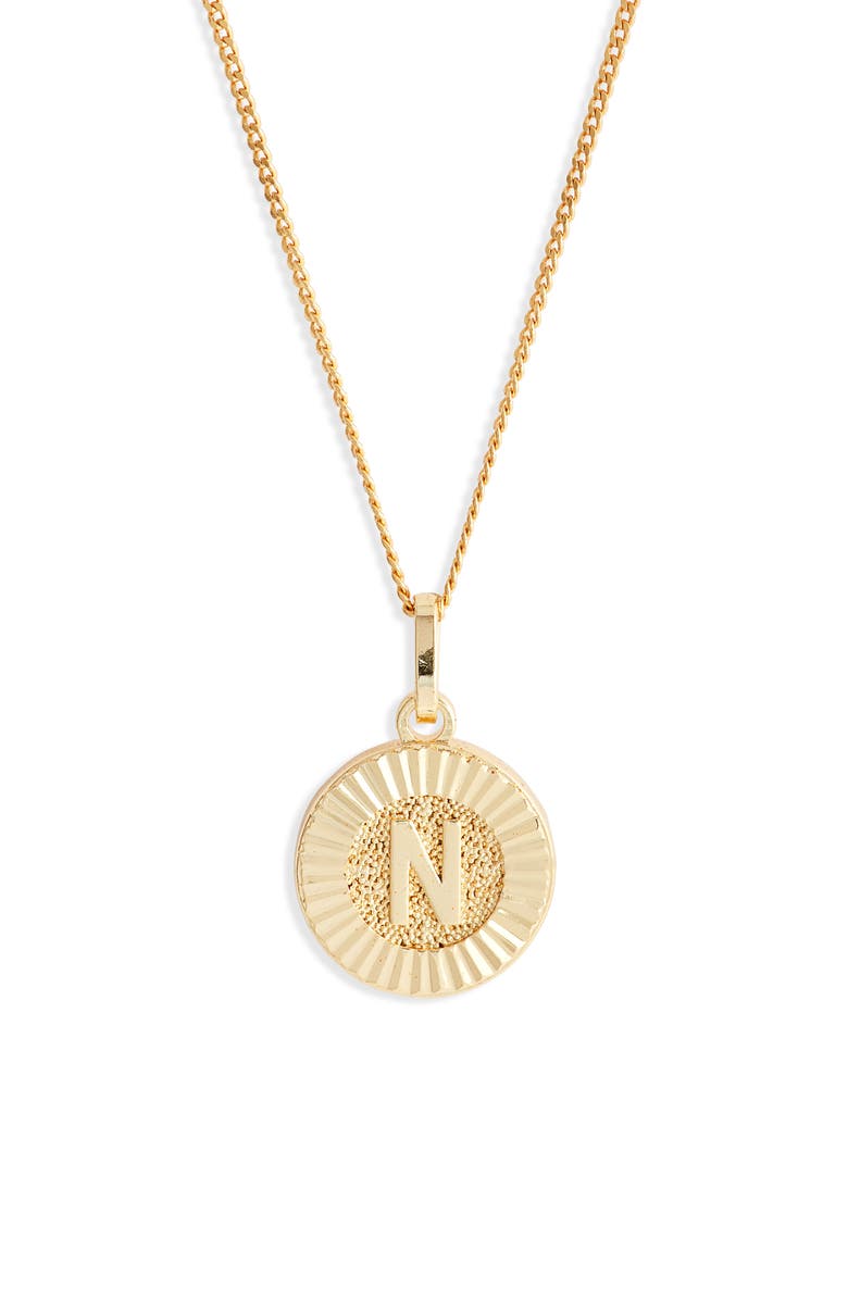 Bracha Initial Medallion Pendant Necklace, Main, color, Gold - N