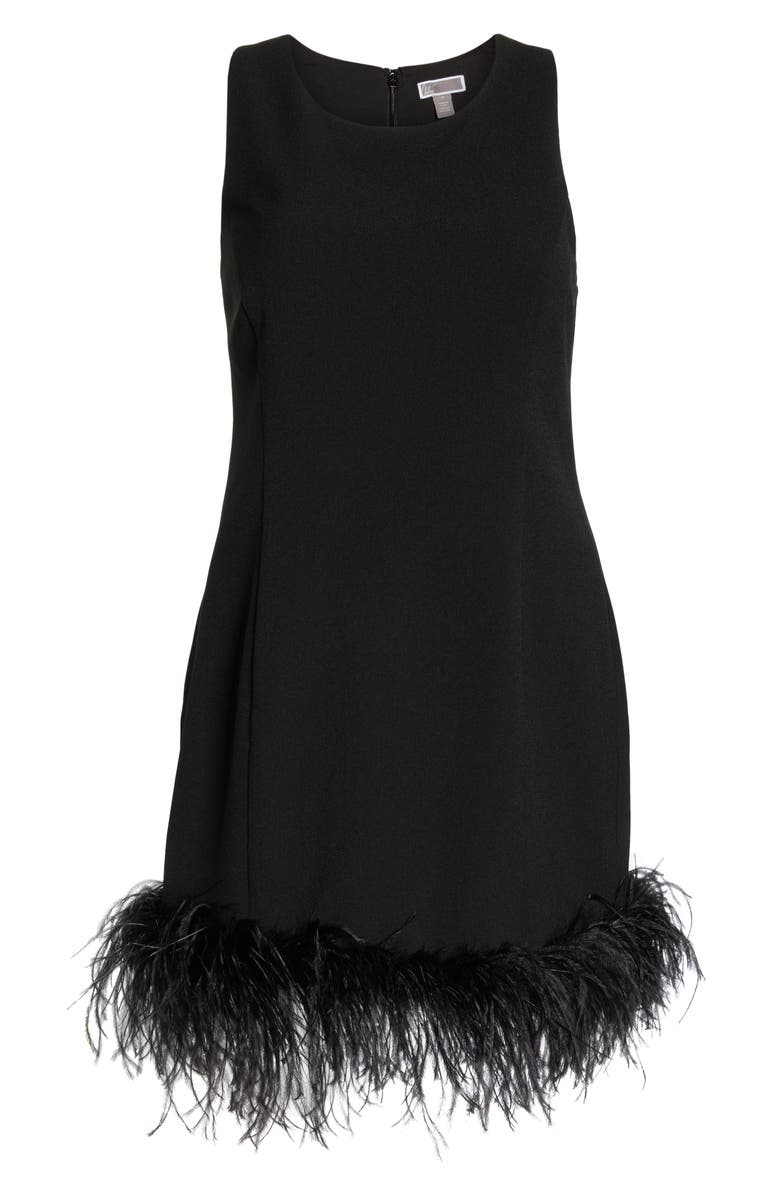 Chelsea28 Feather Hem Sheath Dress, Alternate, color, 