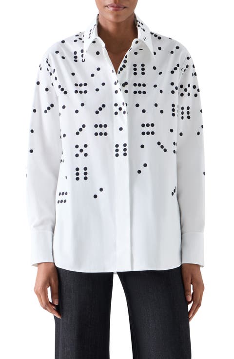 Dice Print Cotton Poplin Shirt