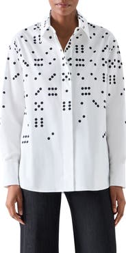 Akris punto Dice Print Cotton Poplin Shirt