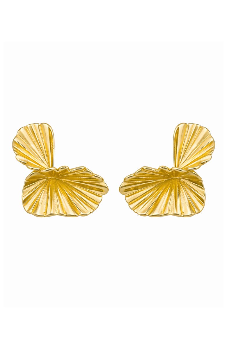Crinkle Earrings, Main, color, GOLD