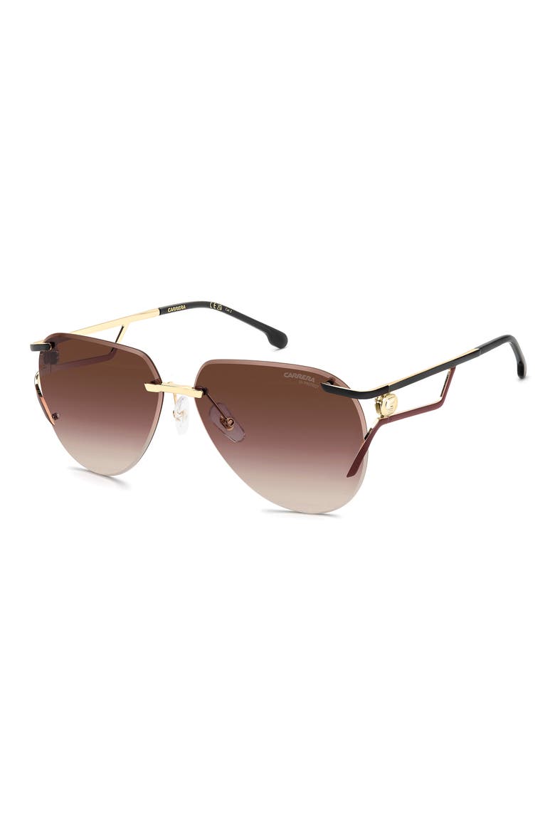 3103/S 64mm Gradient Oversize Pilot Sunglasses, Alternate, color, GOLD BURGUNDY/ BROWN PINK SF