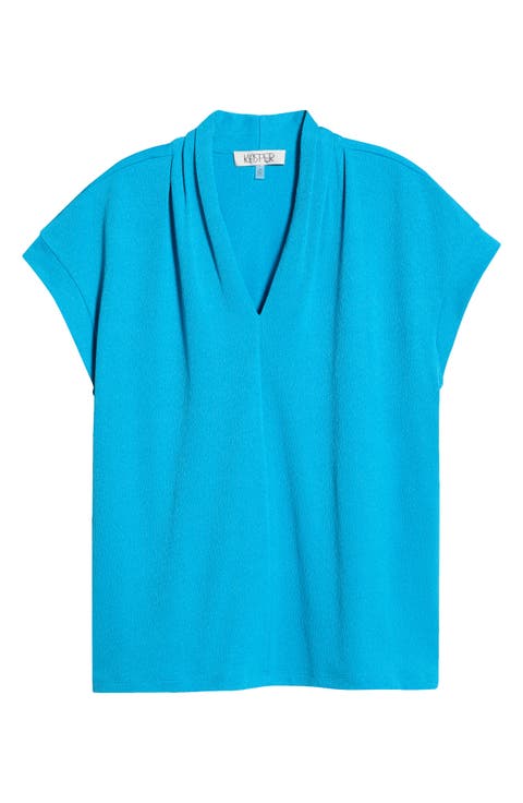 V-Neck Stretch Crepe Top (Plus)