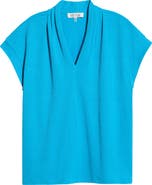 KASPER V-Neck Stretch Crepe Top