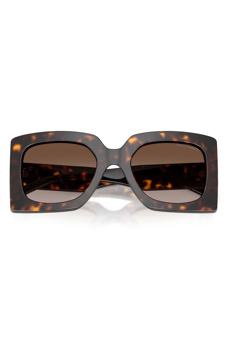 Dolce&Gabbana 54mm Square Sunglasses, Alternate, color, Havana / Gradient Brown