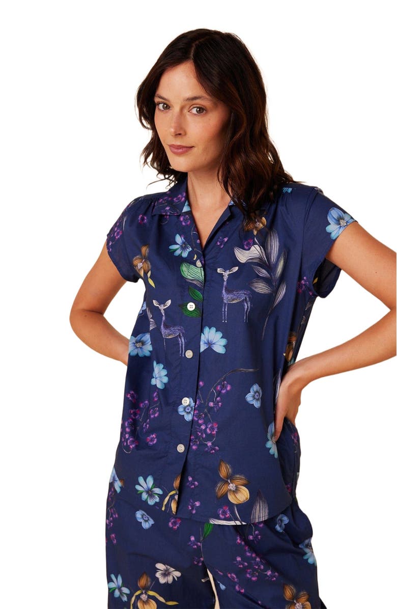 The Cat's Pajamas Luxe Pima Capri Novelty Set, Alternate, color, Deerly
