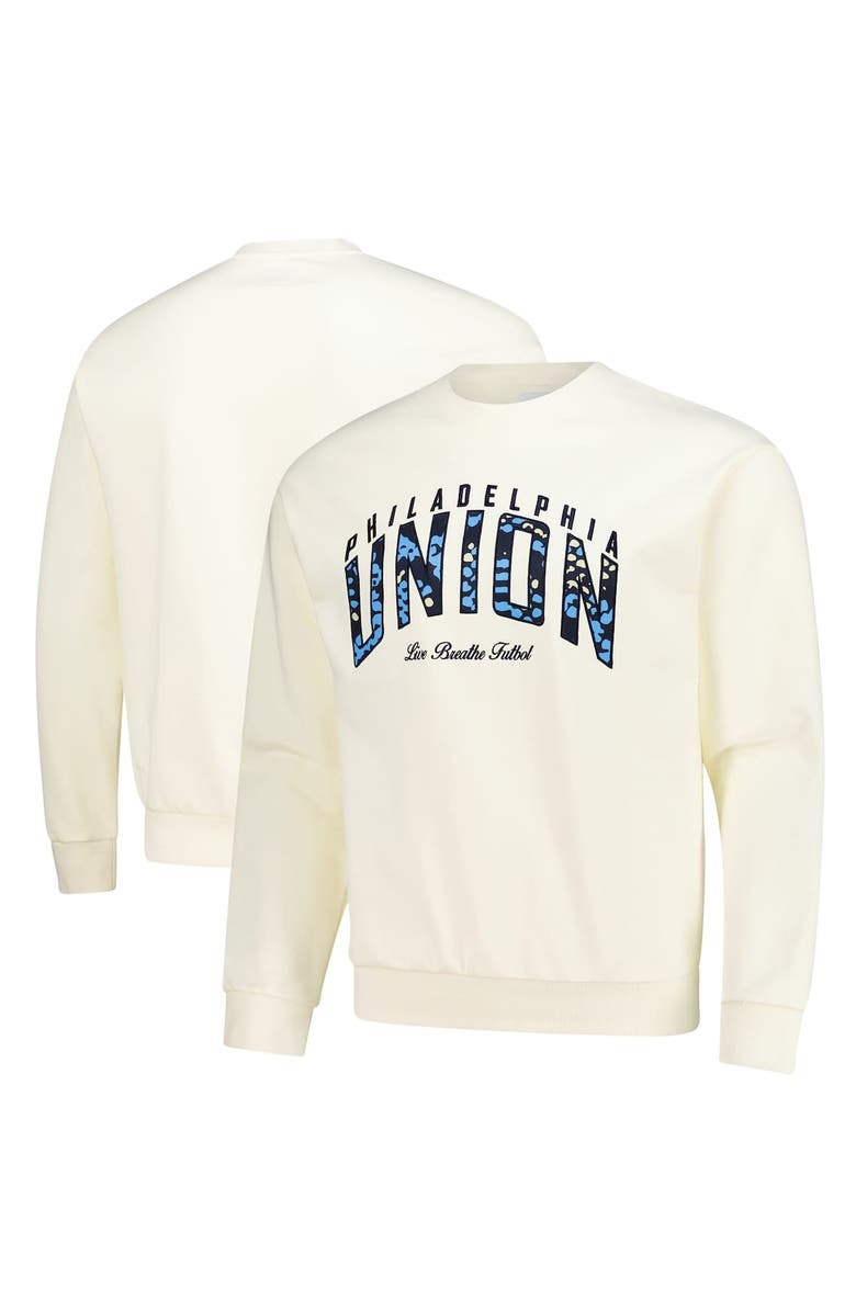 Live Breathe Futbol Unisex Live Breathe Futbol Cream Philadelphia Union Pullover Sweatshirt, Main, color, Cream