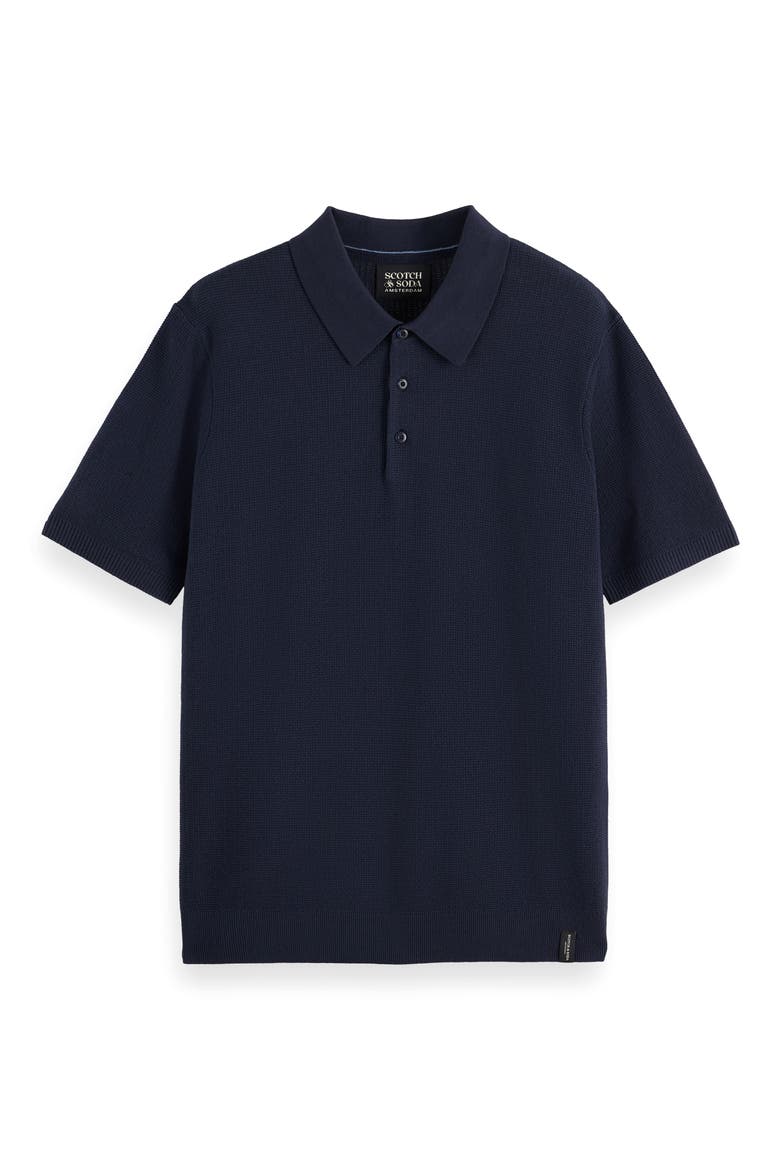 Structured Knit Cotton Polo, Alternate, color, SKY CAPTAIN