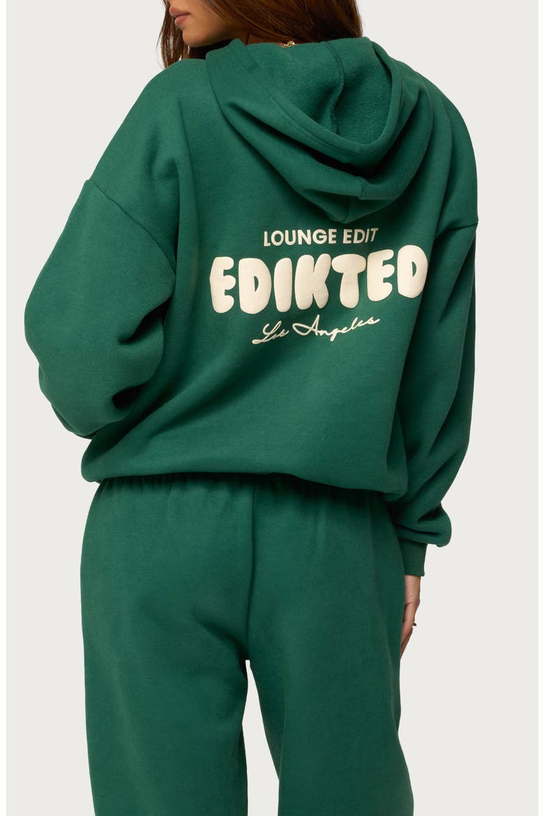 Lounge Edit Logo Graphic Hoodie, Alternate, color, GREEN
