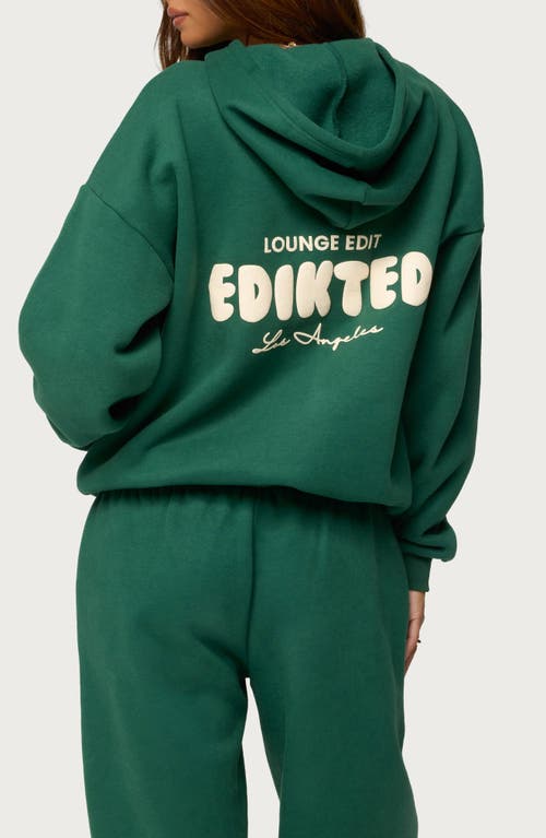 Edikted Lounge Edit Logo Graphic Hoodie In Green