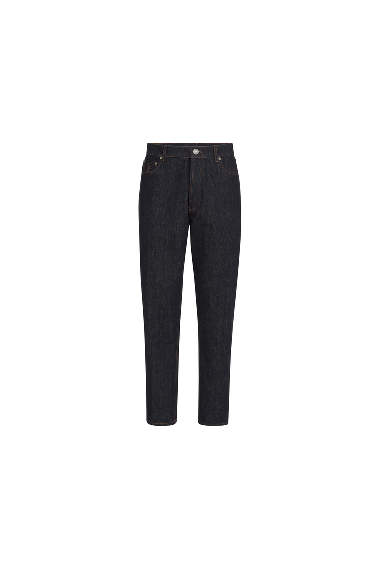 No-fade denim iconic fit five-pocket trousers, Alternate, color, Dark Denim