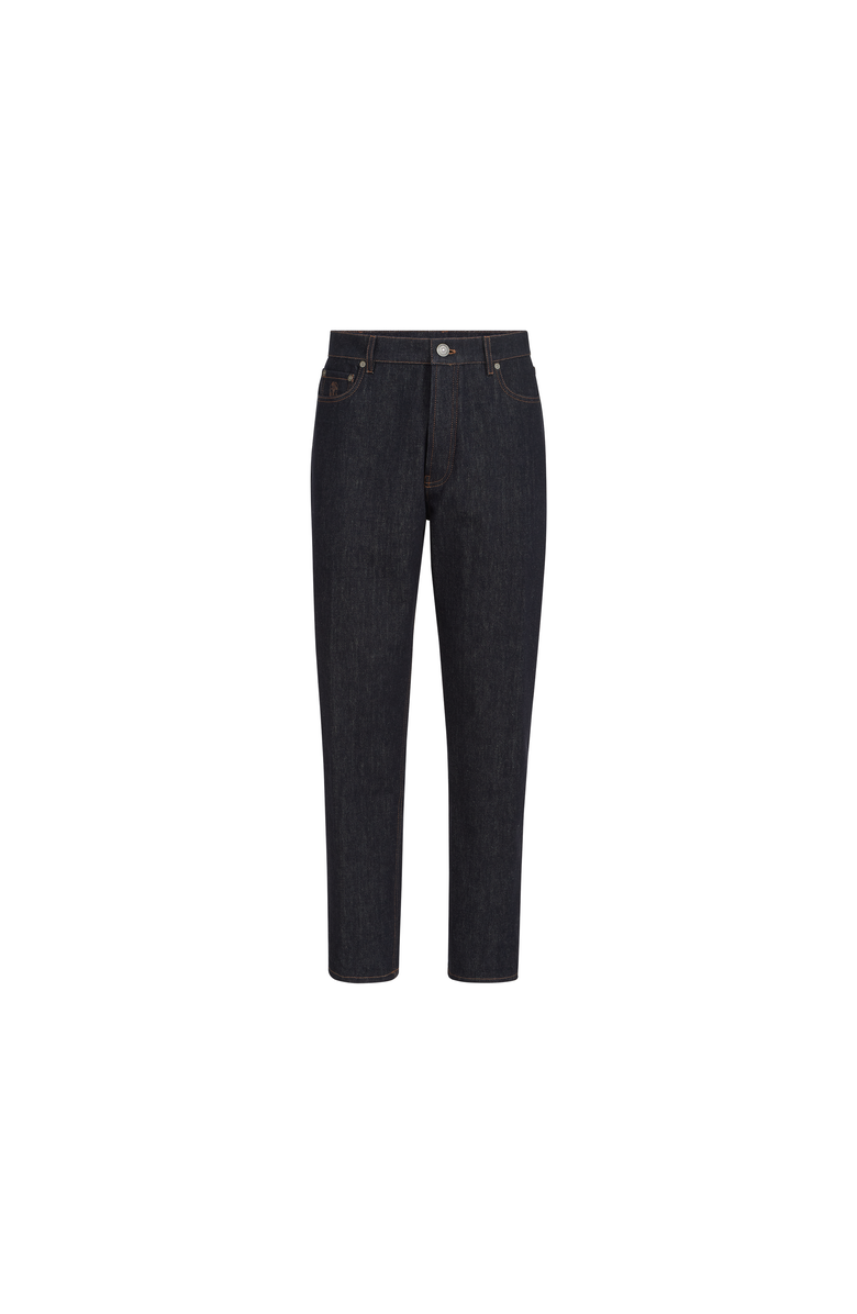 Brunello Cucinelli No-fade denim iconic fit five-pocket trousers, Alternate, color, Dark Denim