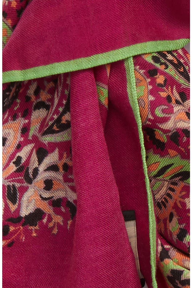 Paisley Wool & Silk Scarf, Alternate, color, PURPLE