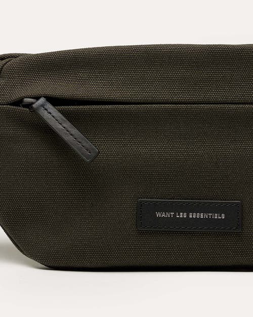 Want Les Essentiels De La Vie Want Les Essentiels Atlin Organic Cotton Canvas Belt Bag In Green
