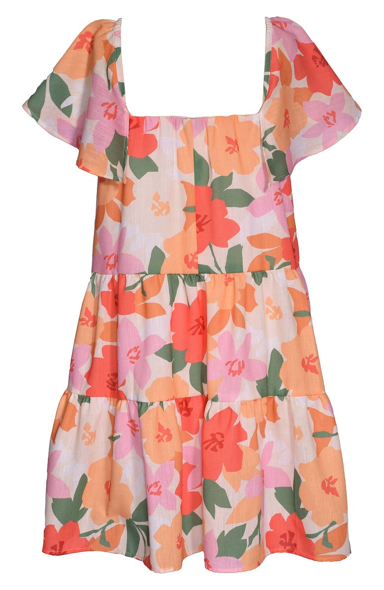 Bonnie Jean Kids' Tiered Flutter Sleeve Dress, Alternate, color, 