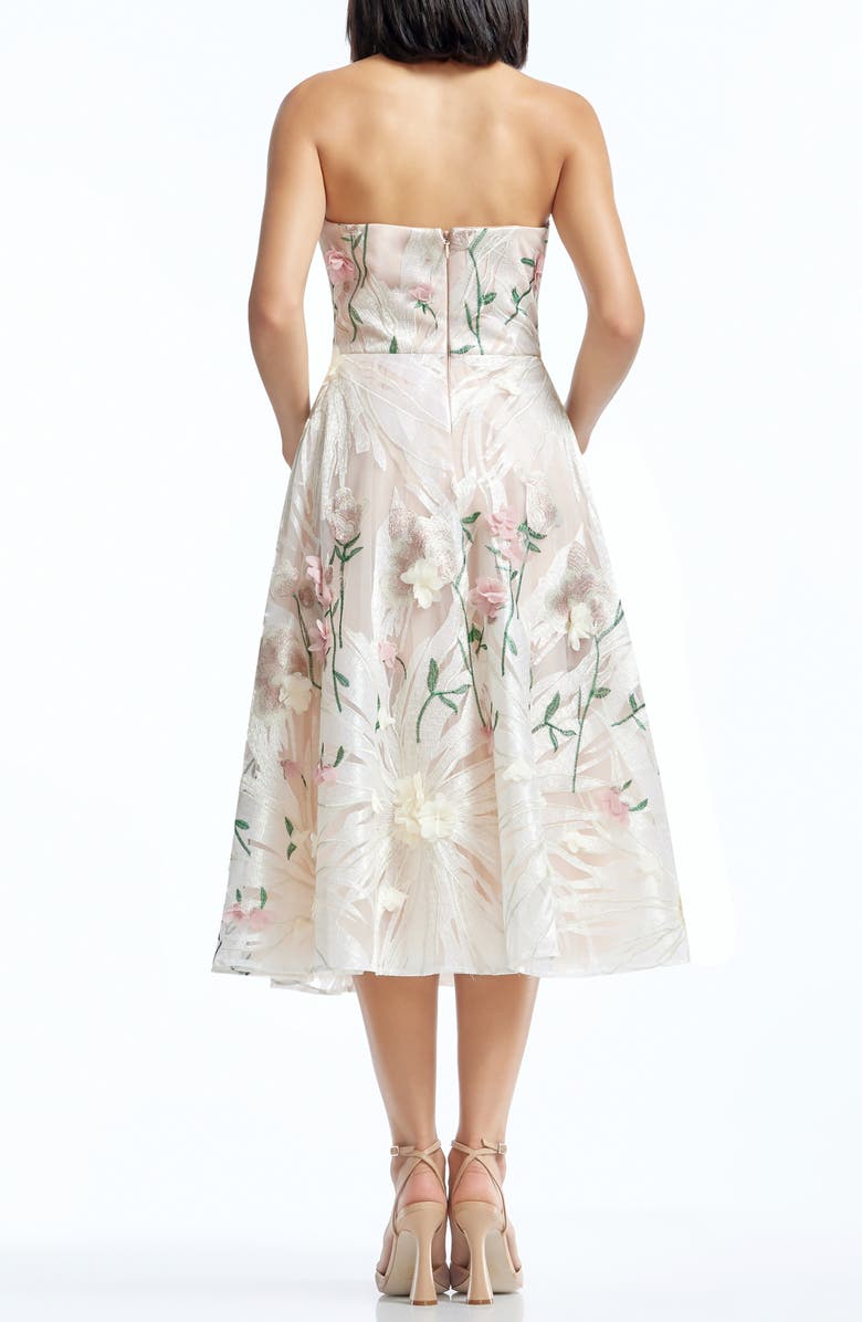Kailyn Floral Appliqué Strapless Cocktail Dress