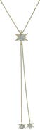 OLIVIA WELLES Brooke Gold Plated Pave Star Pendant Sliding Y-Necklace