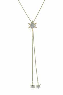 OLIVIA WELLES Brooke Gold Plated Pave Star Pendant Sliding Y-Necklace