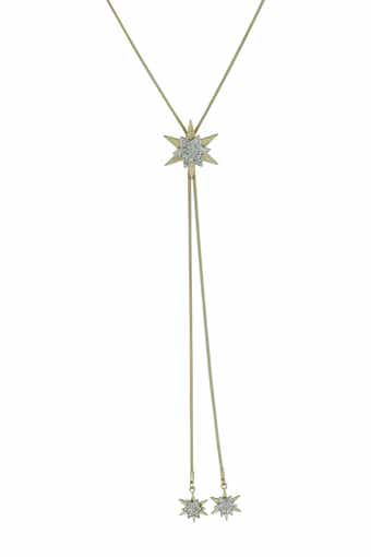 Brooke Gold Plated Pave Star Pendant Sliding Y-Necklace