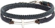 Caputo & Co. Macrame Cross Double Wrap Bracelet