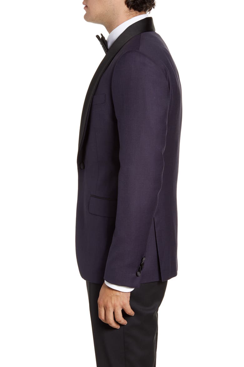 Slim Fit Wool Dinner Jacket, Alternate, color, PURPLE PINDOT