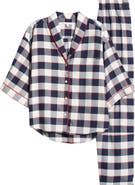 Lunya Check Cotton & Modal Flannel Pajamas