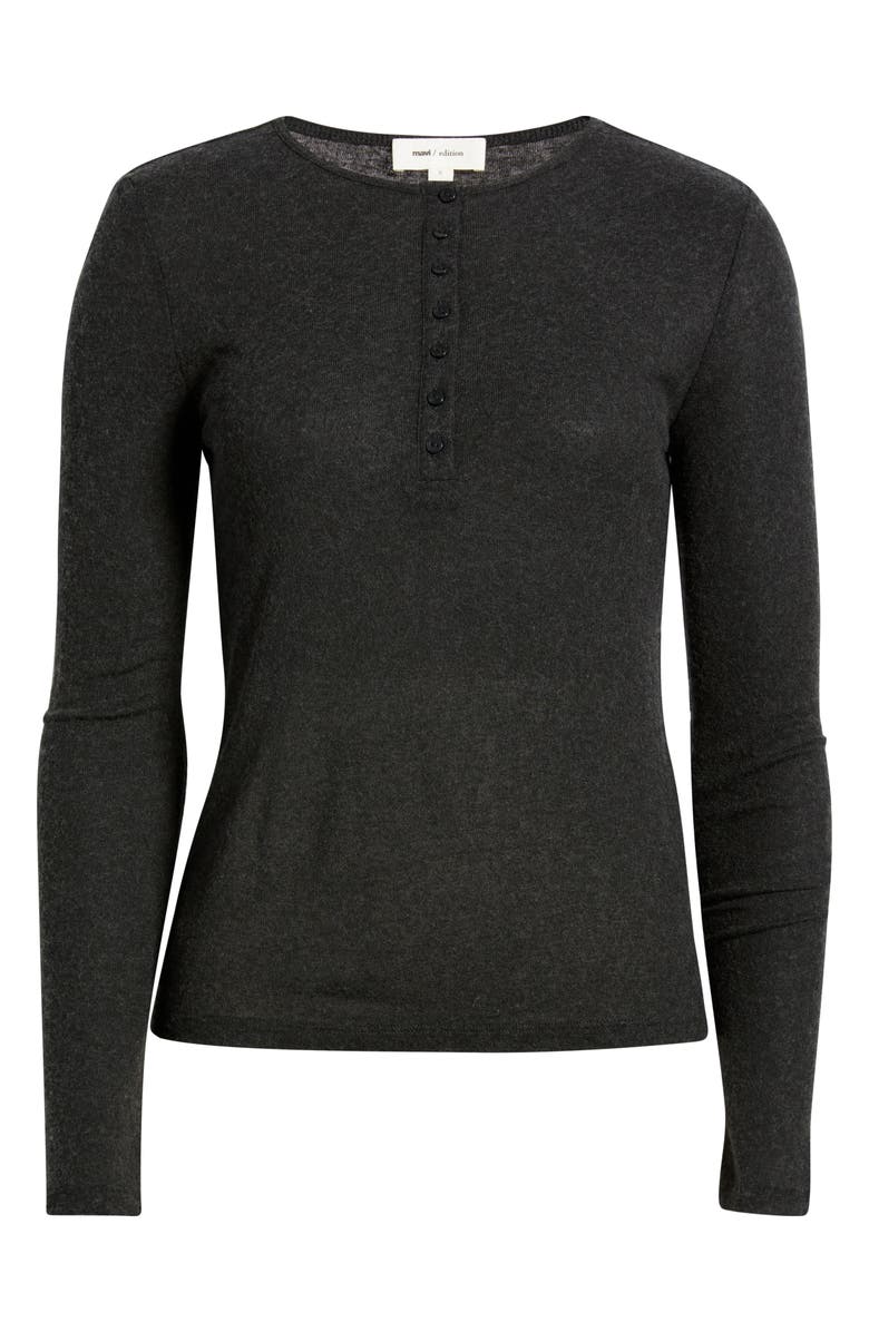 Mavi Jeans Long Sleeve Henley, Alternate, color, Black