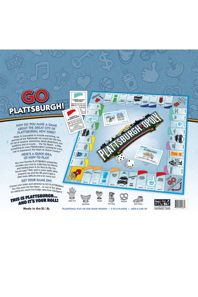 Plattsburgh Opoly Board Game, Alternate, color, Multicolored