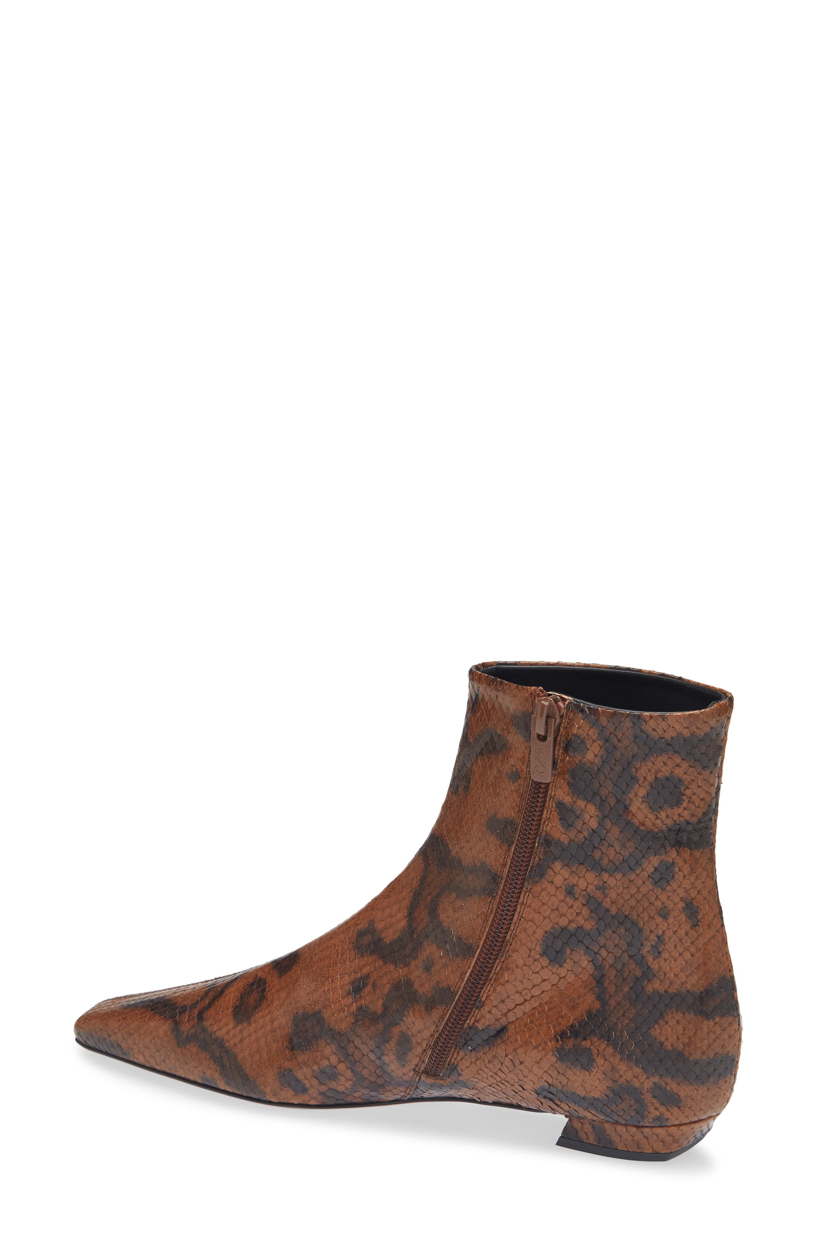 Trap Python Embossed Flat Ankle Boot, Alternate, color, OCHRE MULTI