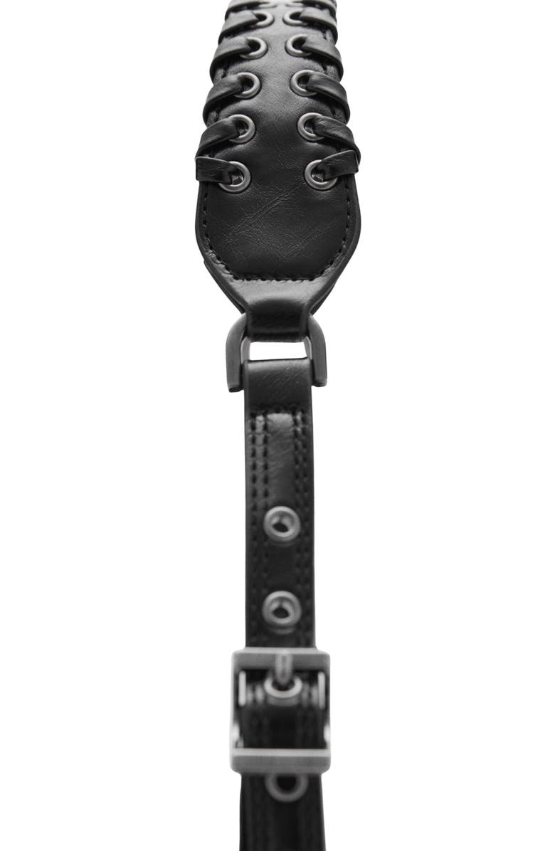 MANGO Buckle Detail Faux Leather Shoulder Bag, Alternate, color,