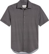 Bugatchi Miles OoohCotton® Print Short Sleeve Button-Up Shirt