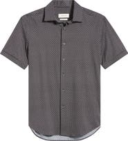 Bugatchi Miles OoohCotton® Print Short Sleeve Button-Up Shirt