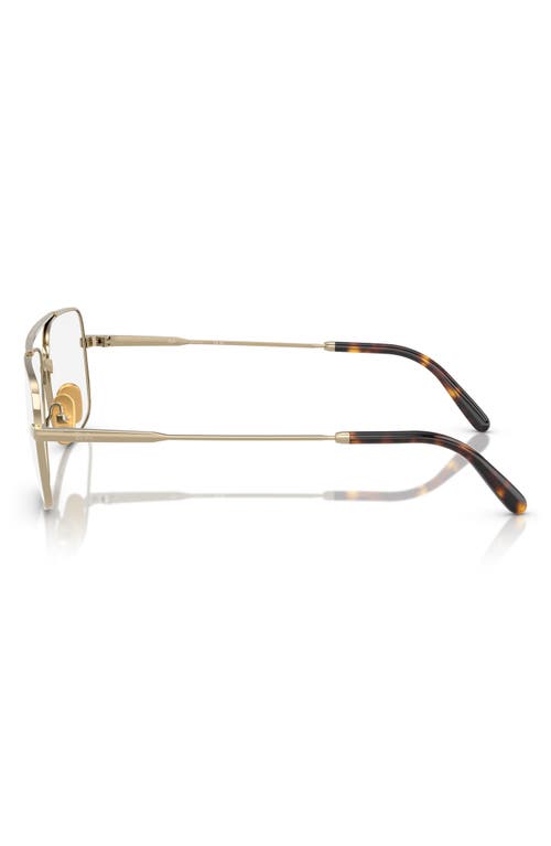 Ray Ban Ray-ban William Titanium 56mm Square Optical Glasses In Gold Flash