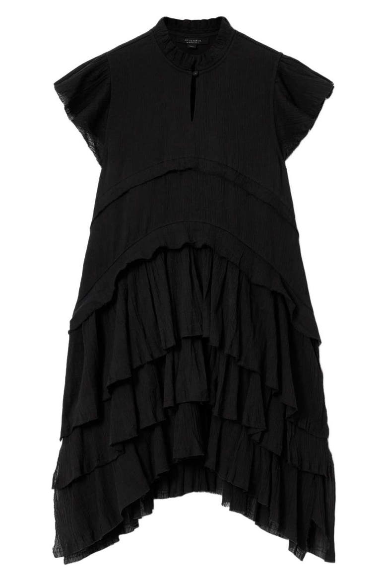 Cavalry Layered Ruffle High-Low Dress, Alternate, color, BLACK
