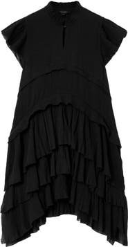 AllSaints Cavalry Layered Ruffle High-Low Dress