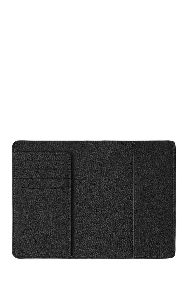 Leather Passport Holder, Alternate, color, Black Caviar