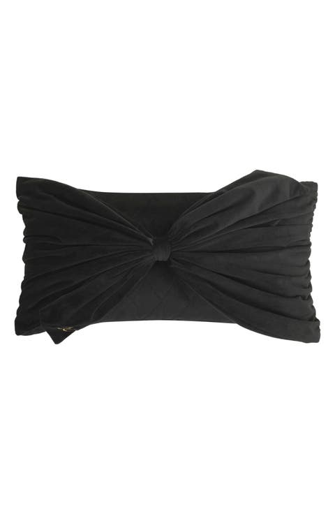 Velvet Bow Accent Pillow