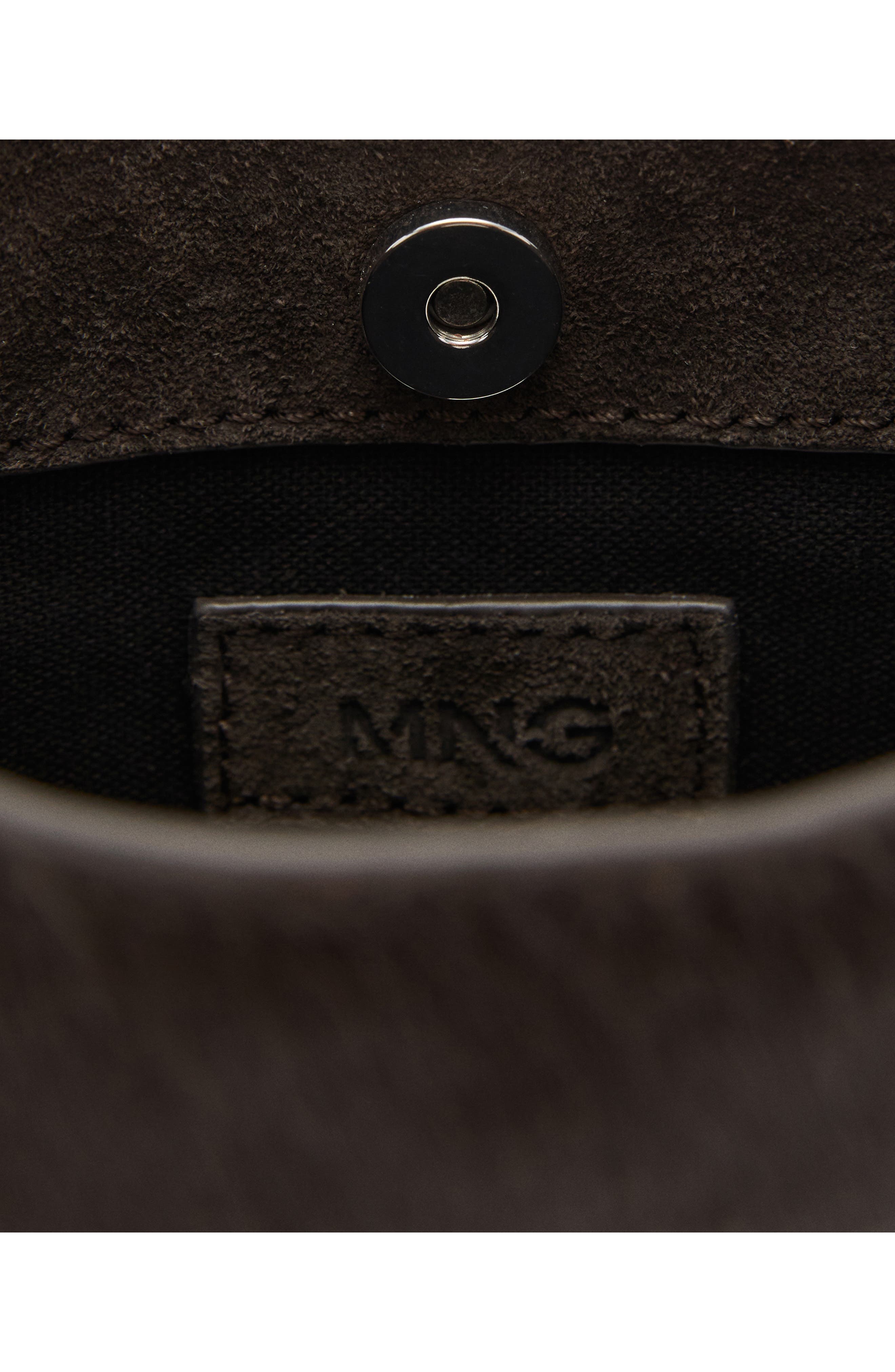 MANGO Leather & Genuine Calf Hair Shoulder Bag, Alternate, color, 