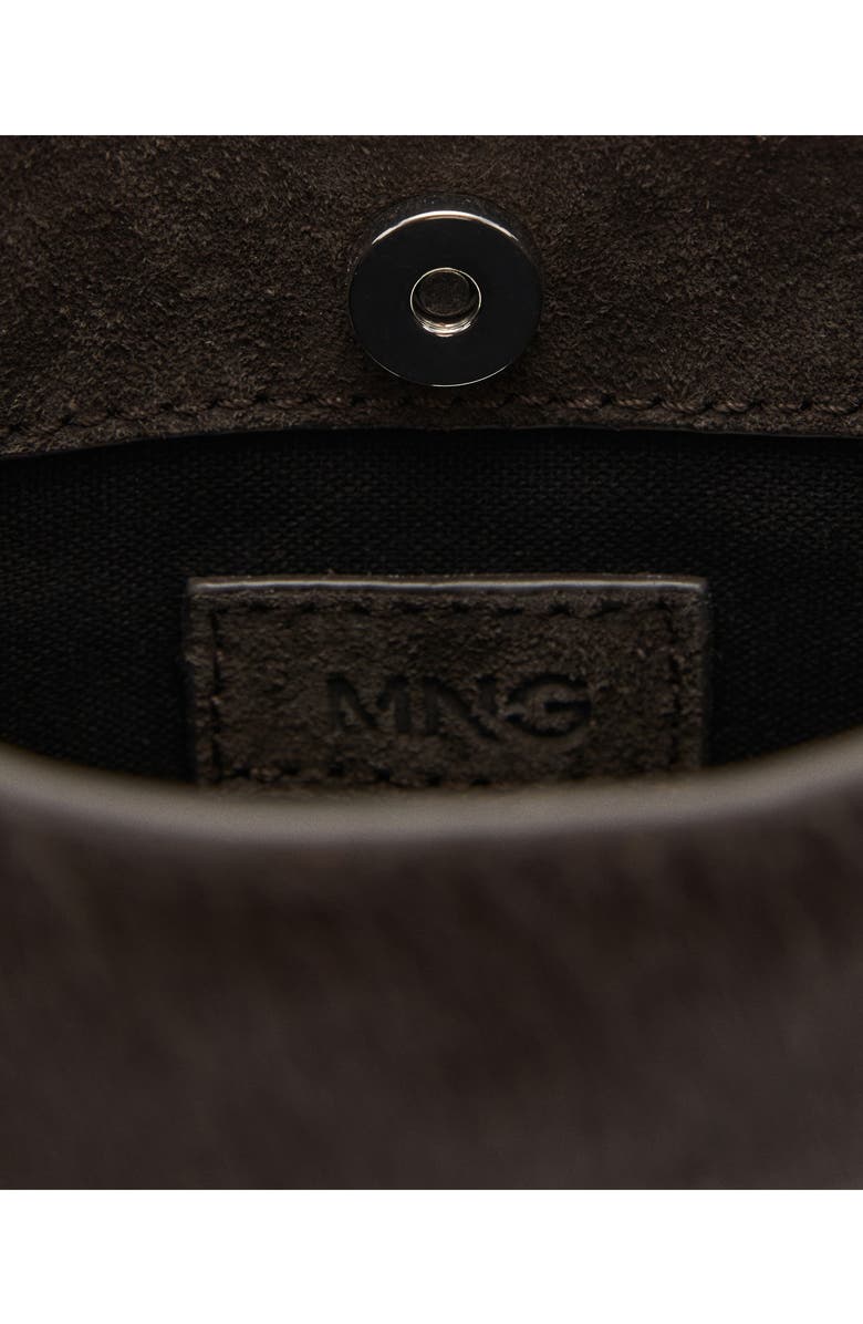 MANGO Leather & Genuine Calf Hair Shoulder Bag, Alternate, color,